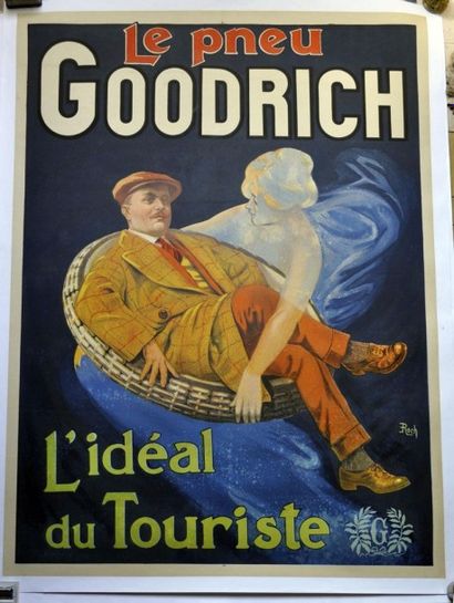 Roch Pneus Goodrich Affiche entoilée, vers 1900. 158x118cm