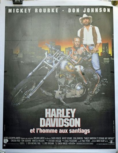 HARLEY DAVIDSON Mickey Rourke Affiche entoilée. 156x117cm