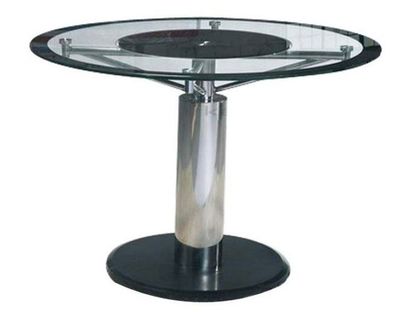 null Table modulable. Réf. r222/ th633, en verre trempé / acier inox. Diamètre :...