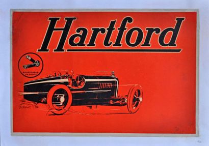 null A. KOW. Amortisseurs Hartford. Amilcar. Affiche entoilée.