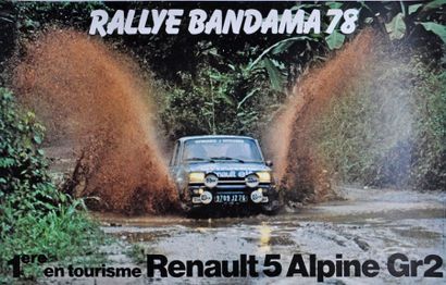 null R5 Alpine Bandama 1978. Affiche entoilée. 63x98cm