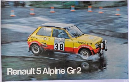R5 Alpine: Ragnotti au RAC. Affiche entoilée....