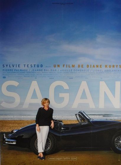  Sagan et la Jaguar XK. Affiche du film. 160x120cm