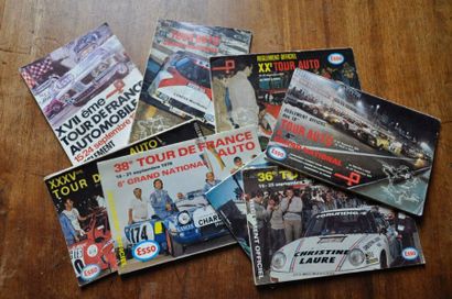  8 livrets, reglements officiels du Tour de France Automobile. 1972 à 1979