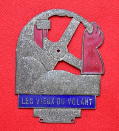 null R. PERROT. "Les vieux du volant" Plaque émaillée Art Déco, référence, datée...