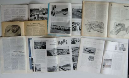  Lot de vieux magazines de 1928 à 1956 (surtout concernant des travaux au Mans) ...