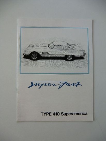 null 1 brochure Superfast Type 410 Superamerica. On y joint une photo de E.Seifert...