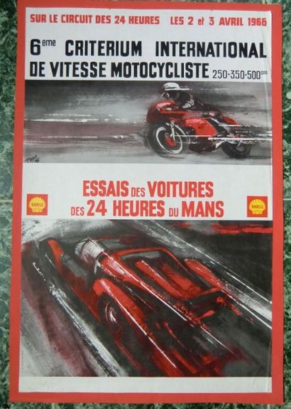 null 1 Affiche: 24h du Mans 1965 essais (60x40cm)