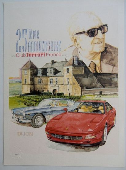 9 Affiches Club Ferrari France, poster GP...