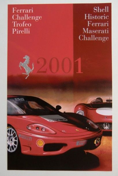 null 16 Affiches Ferrari Italie et Belgique: Francorchamps diverses années, Challenge,...