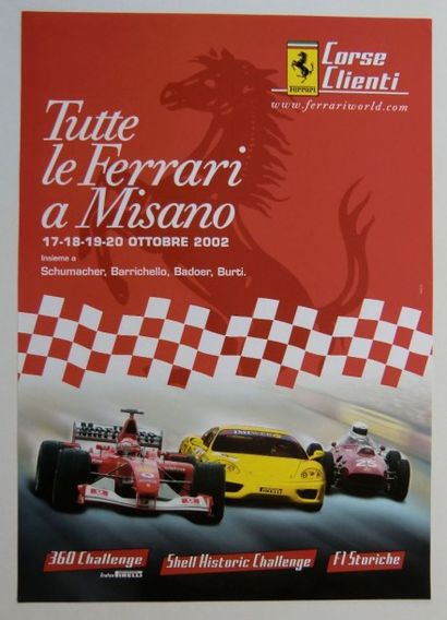 null 16 Affiches Ferrari Italie et Belgique: Francorchamps diverses années, Challenge,...