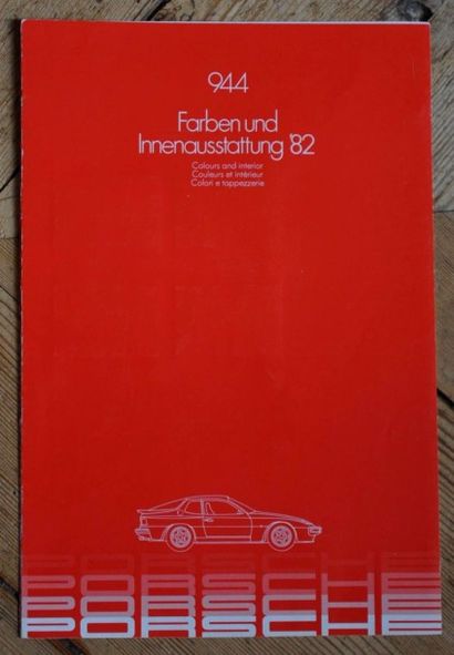  Catalogue couleurs extérieur et intérieur Porsche 944- 1982 (8 pages)