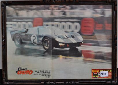 null Ford MK II N° 2 1er Le Mans 1966. 25x35cm
