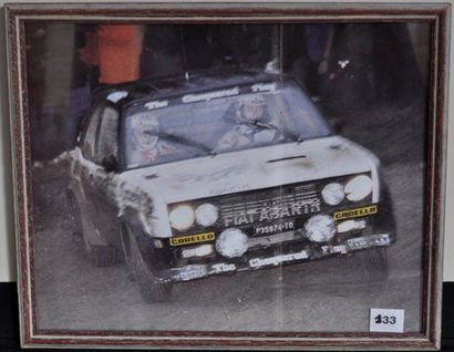 null Fiat 131 Abarth , Chequered Flag. 23x30cm