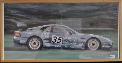 Aston DB7 N° 35, Le Mans 1995. 30x60cm