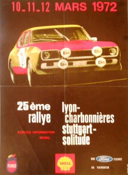 null Rallye Lyon- Charbonnières 1972. Affiche 56x40cm
