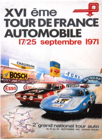  Tour de France Automobile 1971. Affiche 56x40cm