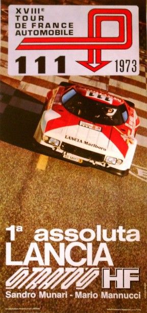 null Tour de France Automobile 1973. Affiche 75x33cm