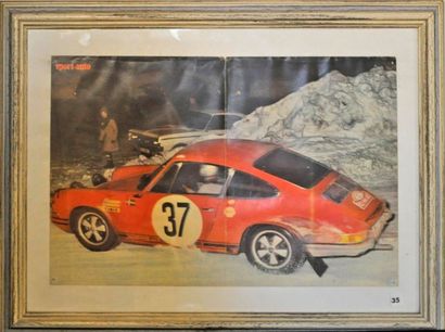 null PORSCHE 911S N° 37 Monte Carlo. 35x50cm