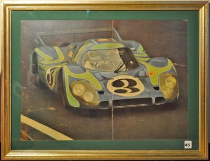  PORSCHE 917 LH N° 3 Le Mans 1971 Larrousse. 30x40cm