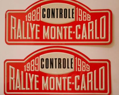 Lot de 6 plaques: Rallye de Monte Carlo 1988-1989-1990-1992-2003...