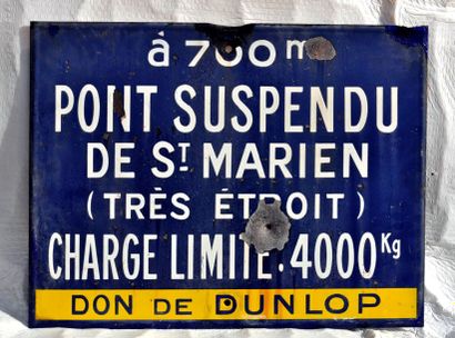 null Pont suspendu de ST. MARIEN. Rare plaque en fonte émaillée du célèbre pont suspendu...