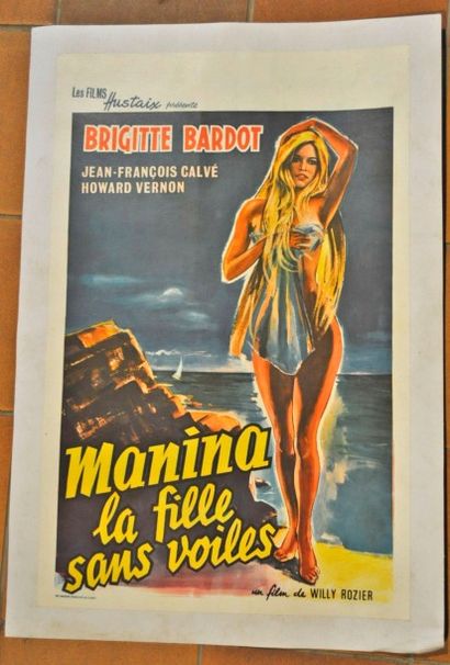 BRIGITTE BARDOT Affiche film "Manina la fille sans voiles" avec BRIGITTE BARDOT....