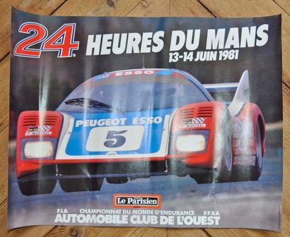 null 3 Affiches du 24h du Mans: 1976, 1977, 1981. 38x50cm environ