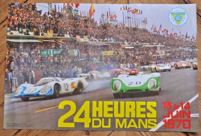 null Affiche du 24h du Mans, 1970: Porsche. 40x50cm environ