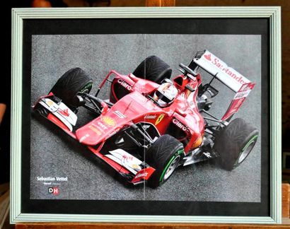 null Ferrari F1 2015, S. Vettel. Poster encadré. 40x50cm