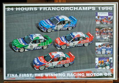 null 4x BMW 320 i, 24h Spa-Francorchamps 1996, Fina. Poster encadré. 40x60cm