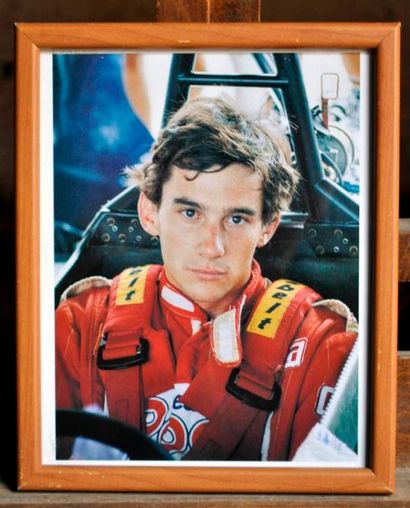 null Ayrton Senna, Epoque F3. Poster encadré. 19x24cm