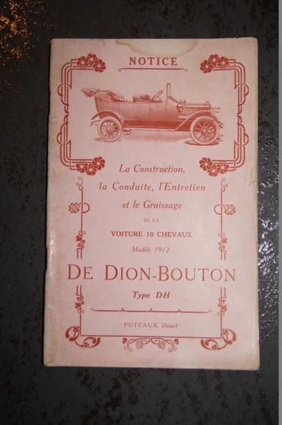 De Dion-Bouton DE DION-BOUTON. Notice sur la construction, la conduite, l'entretien...