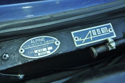 ALPINE Alpine Renault A110 1100 Gordini VB – 1965
N° de Série : 0024

L’Alpine A110...
