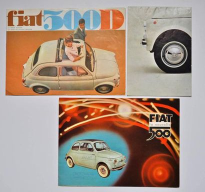 FIAT Fiat. Lot de deux brochures et un dépliant sur la Fiat 500