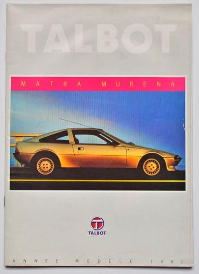 TALBOT Talbot. Catalogue pour la Talbot Matra Murena