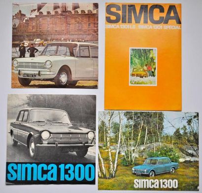 SIMCA Simca. Lot de trois dépliants et un catalogue sur la Simca 1300