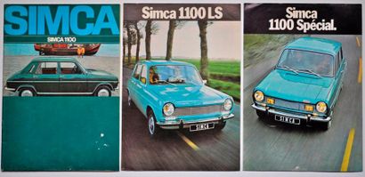 SIMCA Simca. Lot de deux dépliants et un catalogues sur la Simca 1100