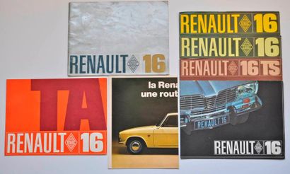 RENAULT Renault. Lot composé de six dépliants et un catalogue sur la R16