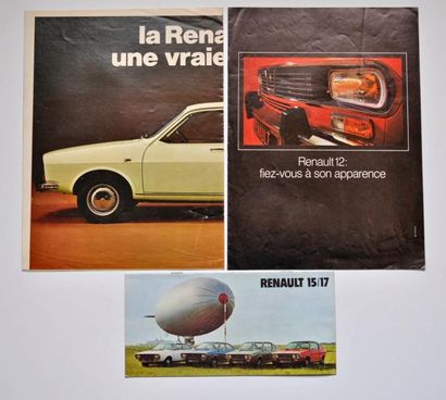 RENAULT Renault. Une brochure et un dépliant sur la R12. On joint un dépliant sur...