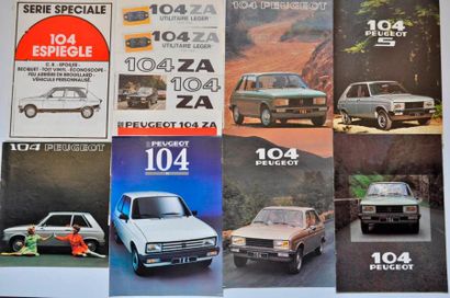 PEUGEOT Peugeot. Lot de quatre catalogues, trois dépliants et cinq prospectus pour...