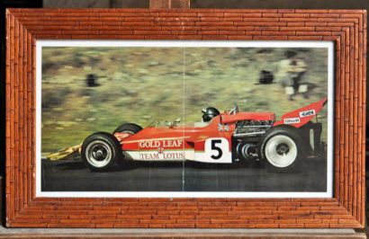 null Lotus 72, Gold Leaf N° 5, J. Rindt. Poster encadré. 25x45cm