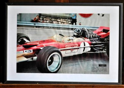 null Lotus 49 B, G.L N° 1, G. Hill, Monaco. Poster encadré. 35x50cm