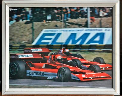 null Brabham bt46 Parmalat, Lauda-Watson. Poster encadré. 40x50cm