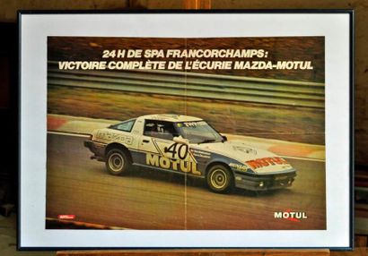 null Mazda Rx7 Motul N° 40, 1er 24h de Spa Francorchamps 1981. Poster encadré. 5...