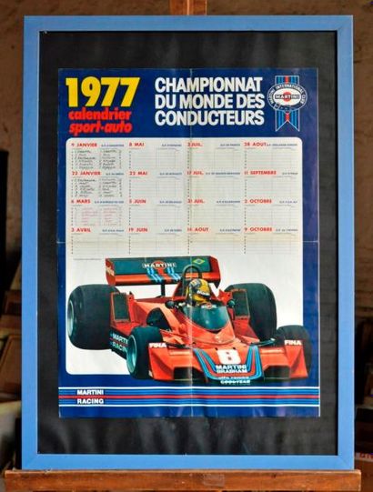 null Brabham bt 45 Martini, C. Pacc. Calendrier F1 - 77. Poster encadré. 50x70cm