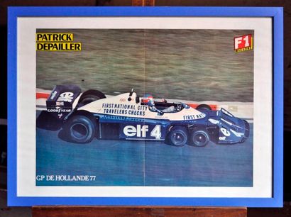 null Tyrrell P34, Grand Pris Hollande 1977, Depailler. Poster encadré. 50x70cm