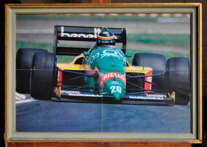 null Benetton B187, Boutsen. Poster encadré. 40x55cm