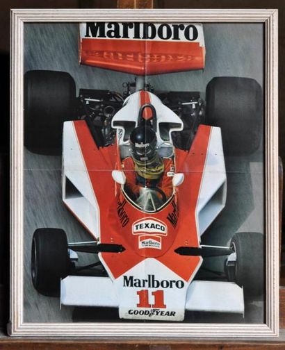 null McLaren M23 N° 11, J. Hunt. Poster encadré. 40x50cm