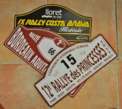 null Lot de 3 plaques de rallye: IX Rallye Costa Brava, 12° Rallye des Princesses,...